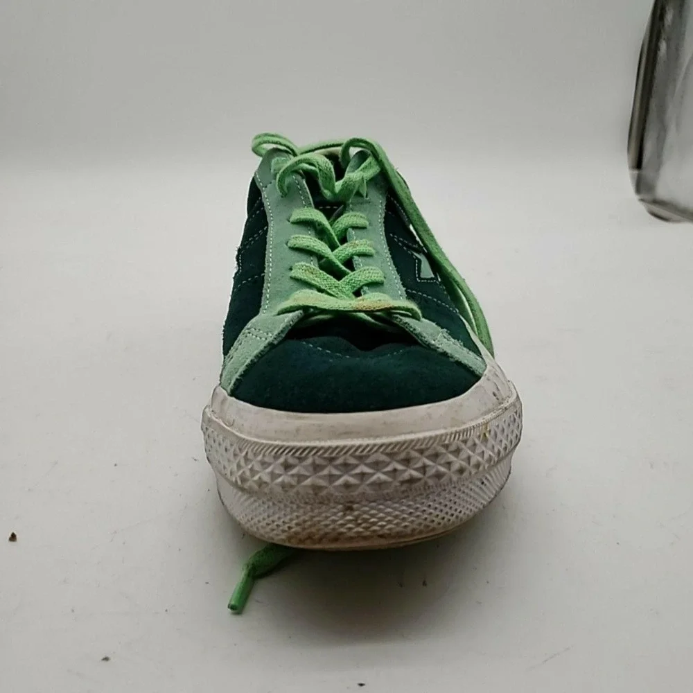 Converse One Star Shoes Mens Size 12 Green Leather Low Top Lace Up Sneakers - Picture 13 of 16
